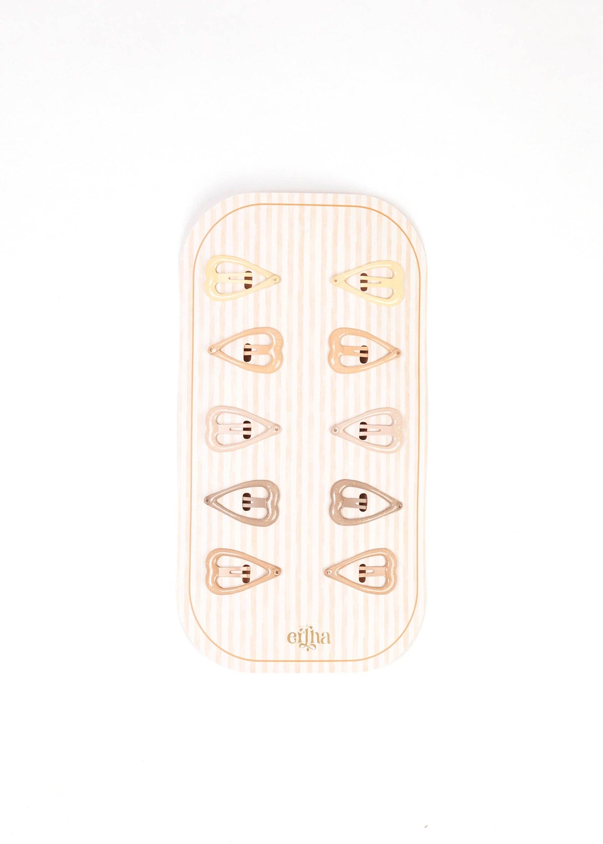 Transparent nail art display sheet with heart designs on a white background