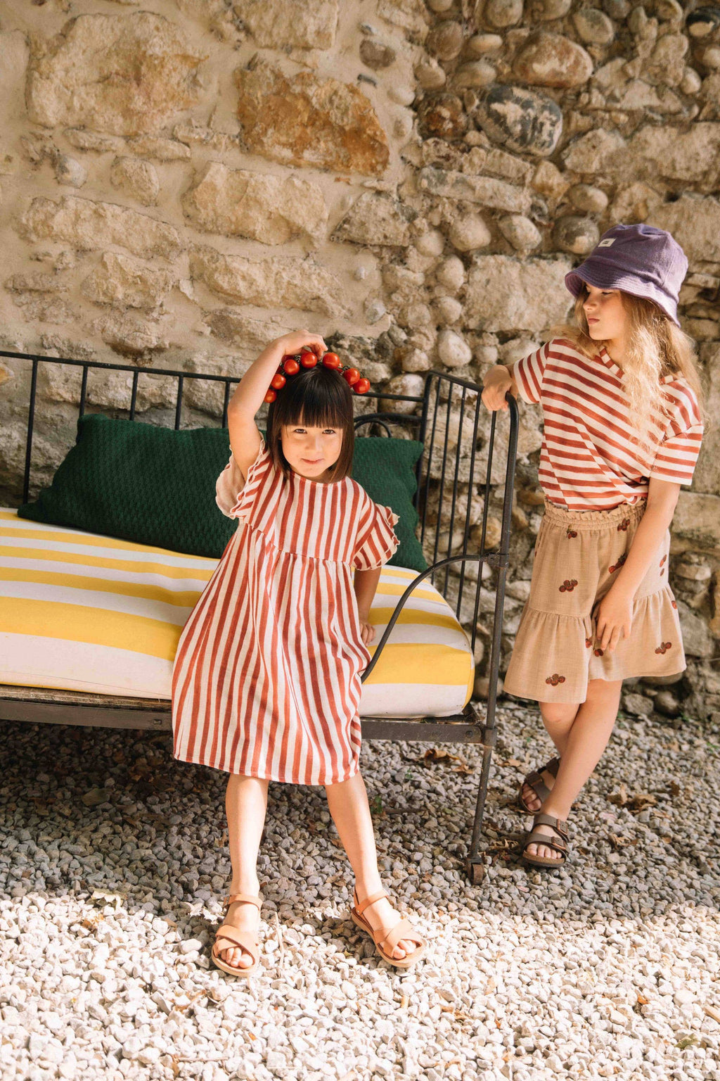 Cousine Dress – Brick Red Stripe