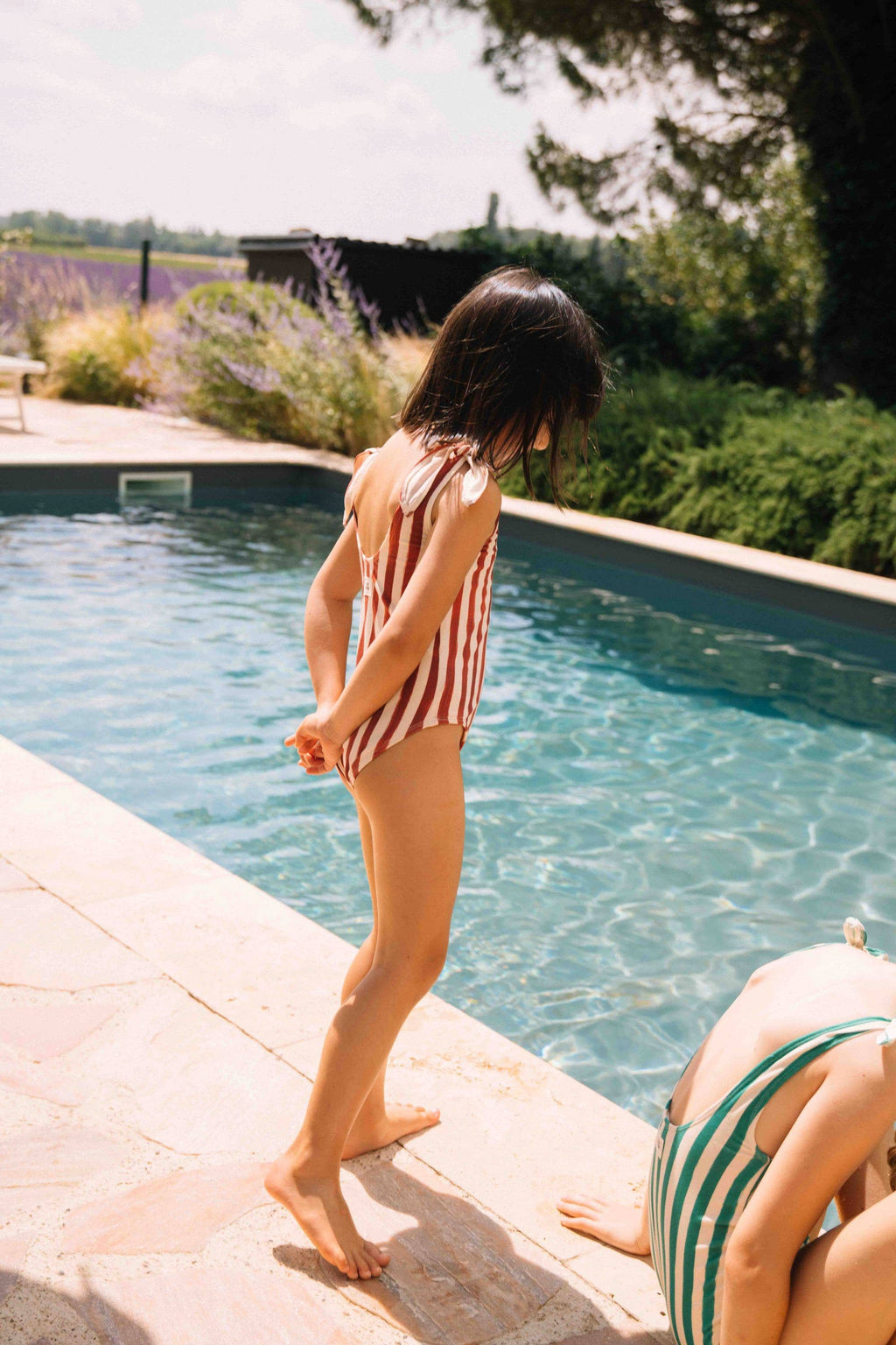 Roberta One-Piece Swimsuit – Brick Red Stripe