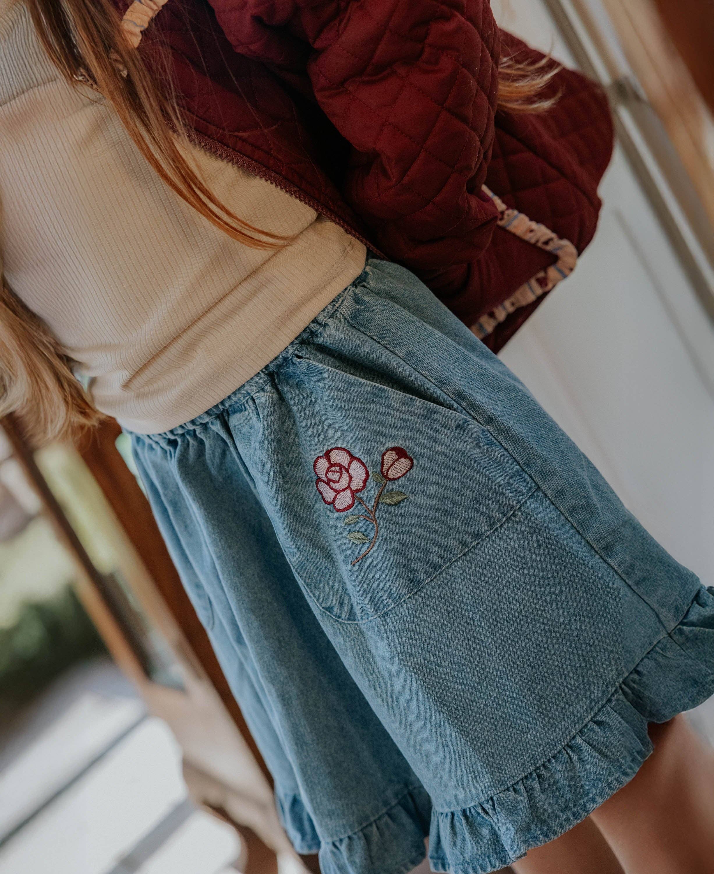 Don Denim Skirt - Rose