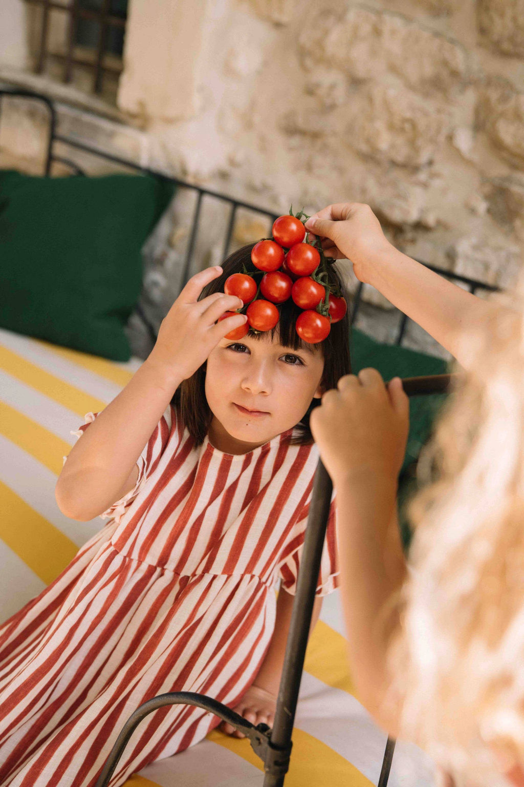 Cousine Dress – Brick Red Stripe
