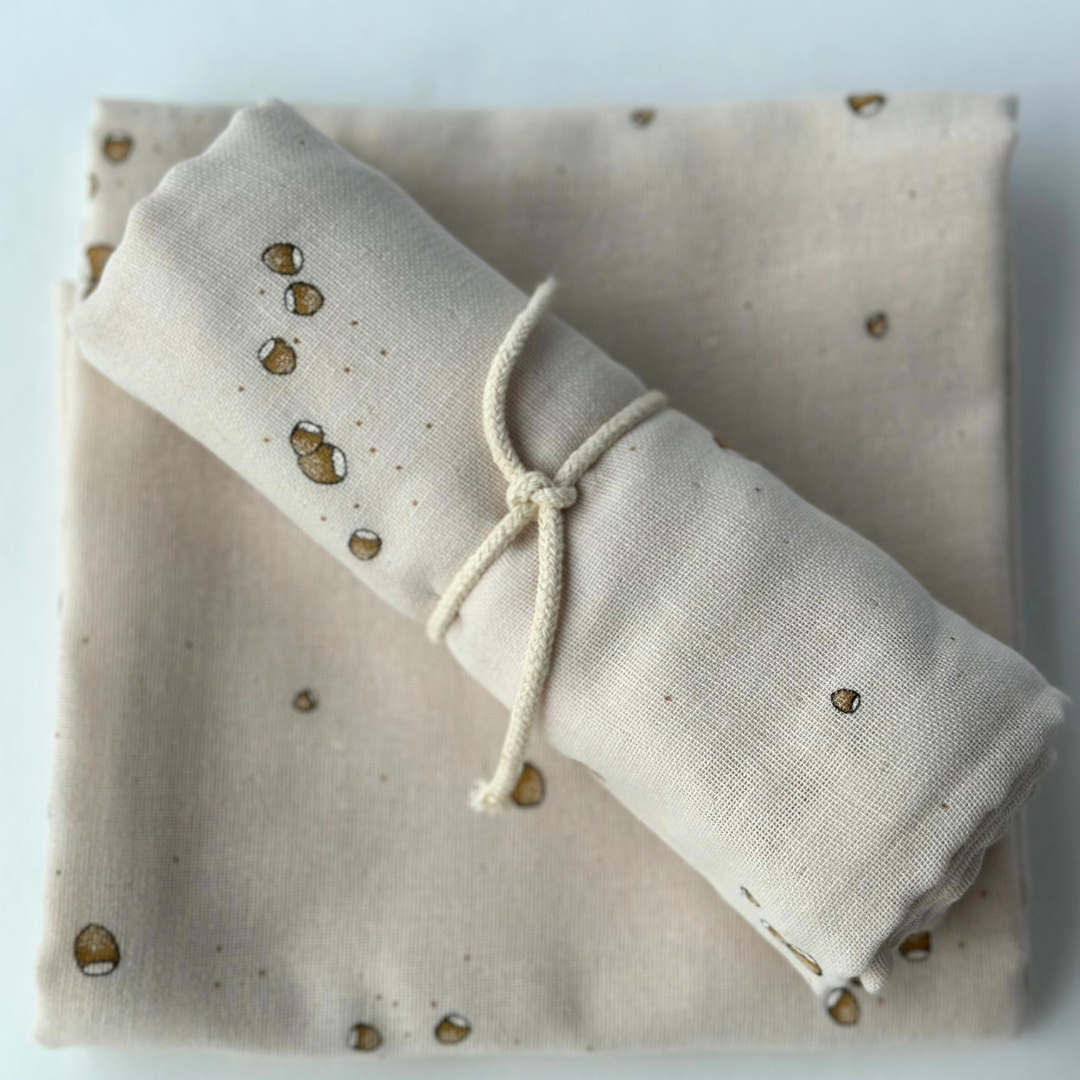 Saga Copenhagen Organic Muslin Cloth - Hazelnuts