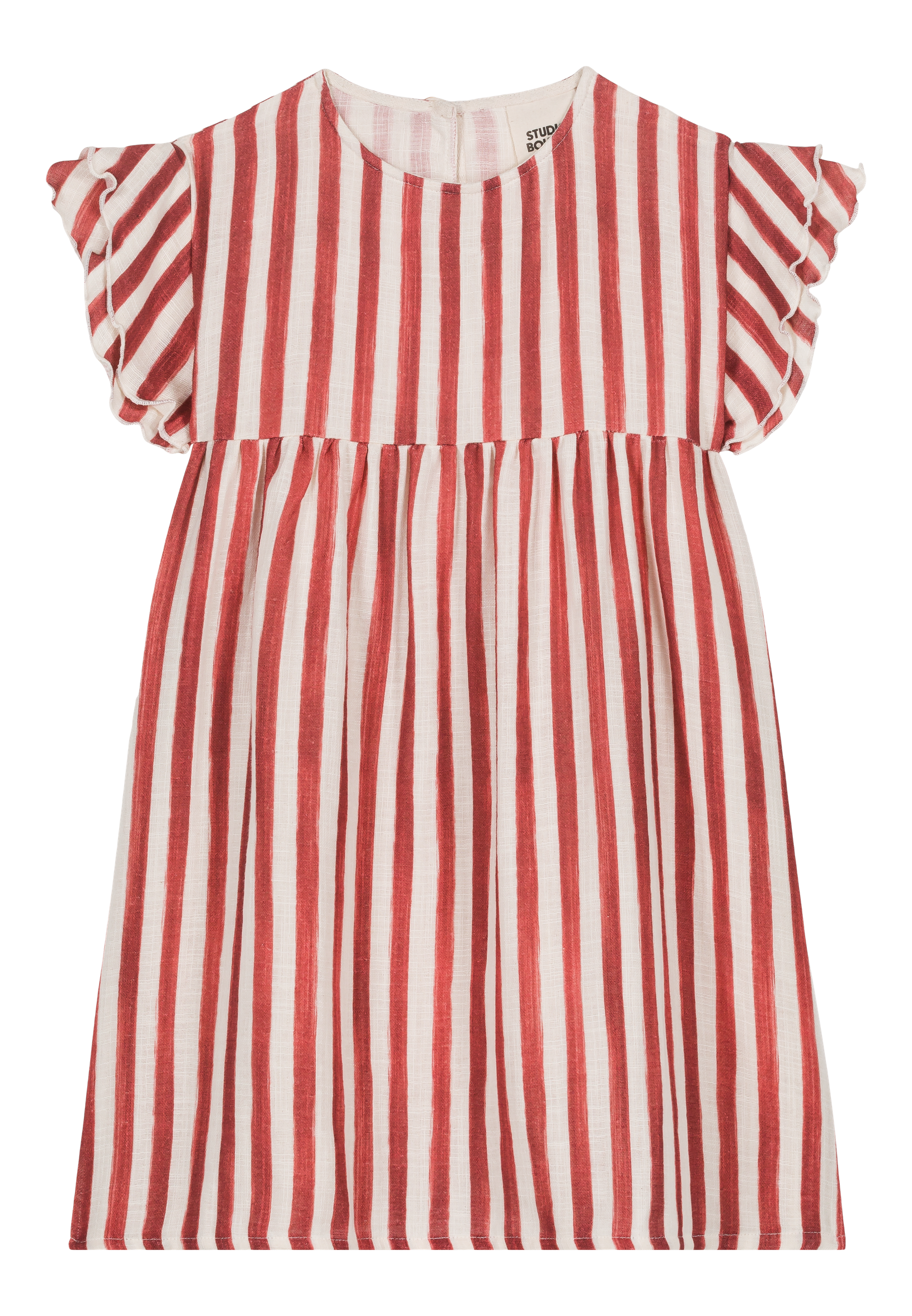 Cousine Dress – Brick Red Stripe