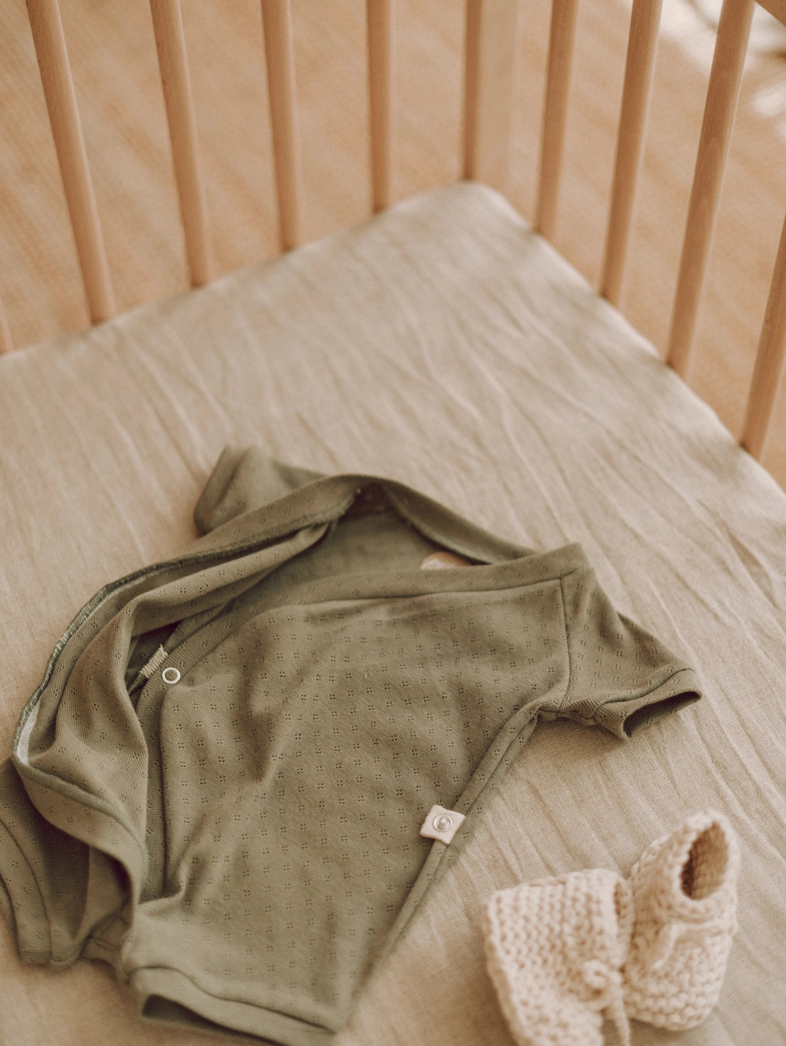 Olive Pointelle Baby Romper