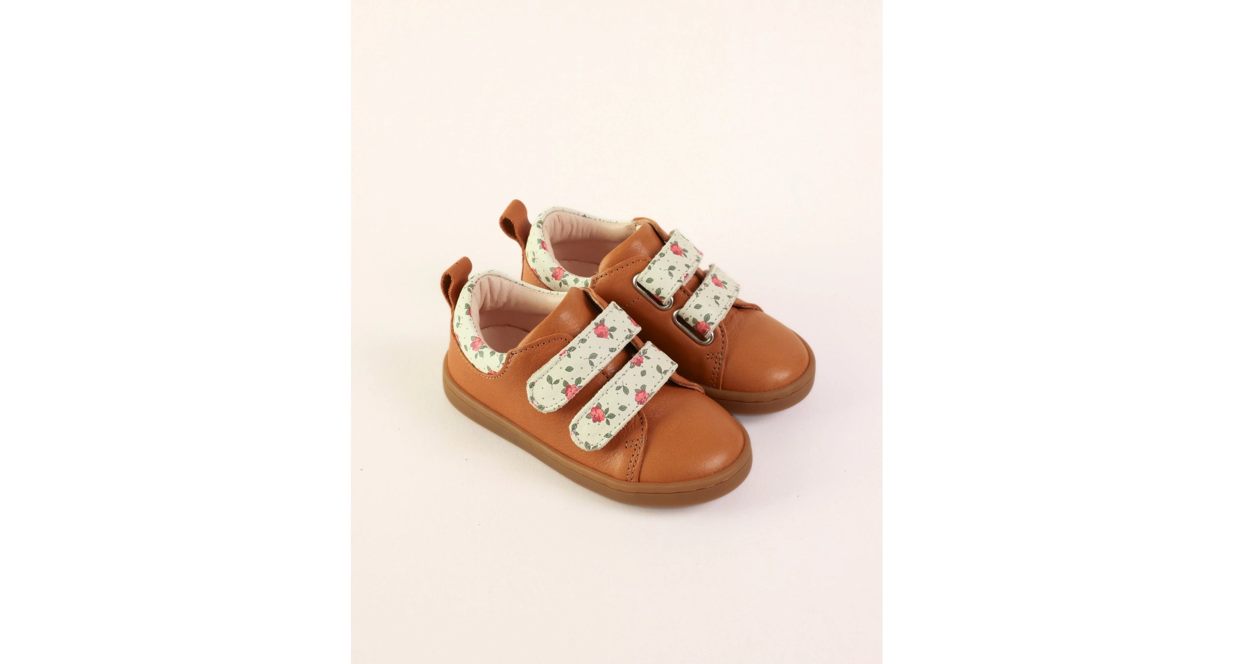 Mahaut Brown Floral Leather Sneakers
