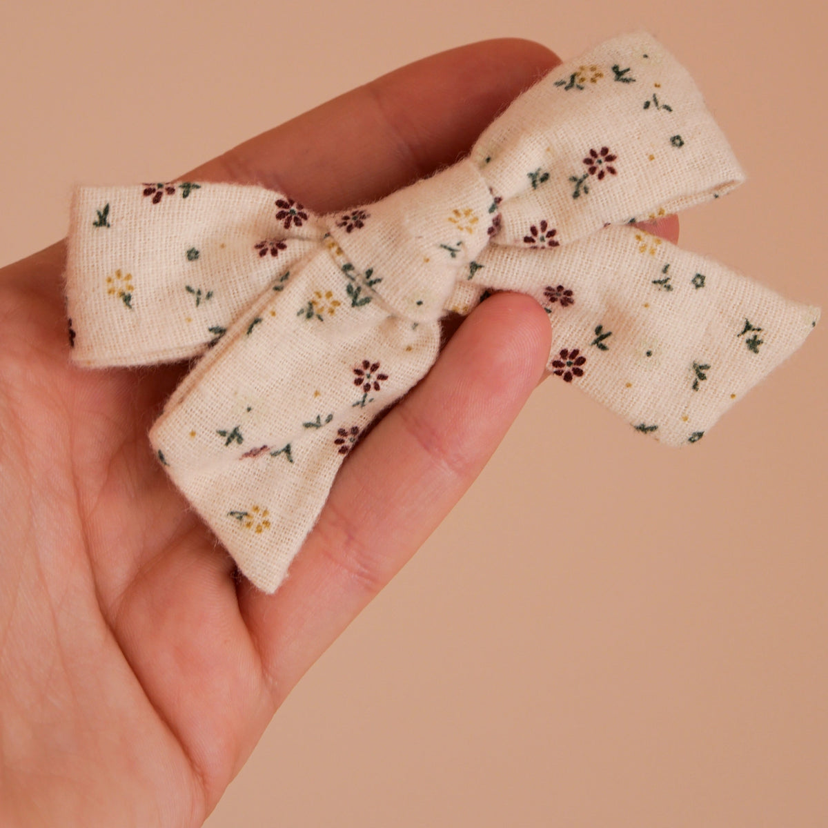 Set of Three Bow Hair Clips – Floral, Tartan &amp; Macramé