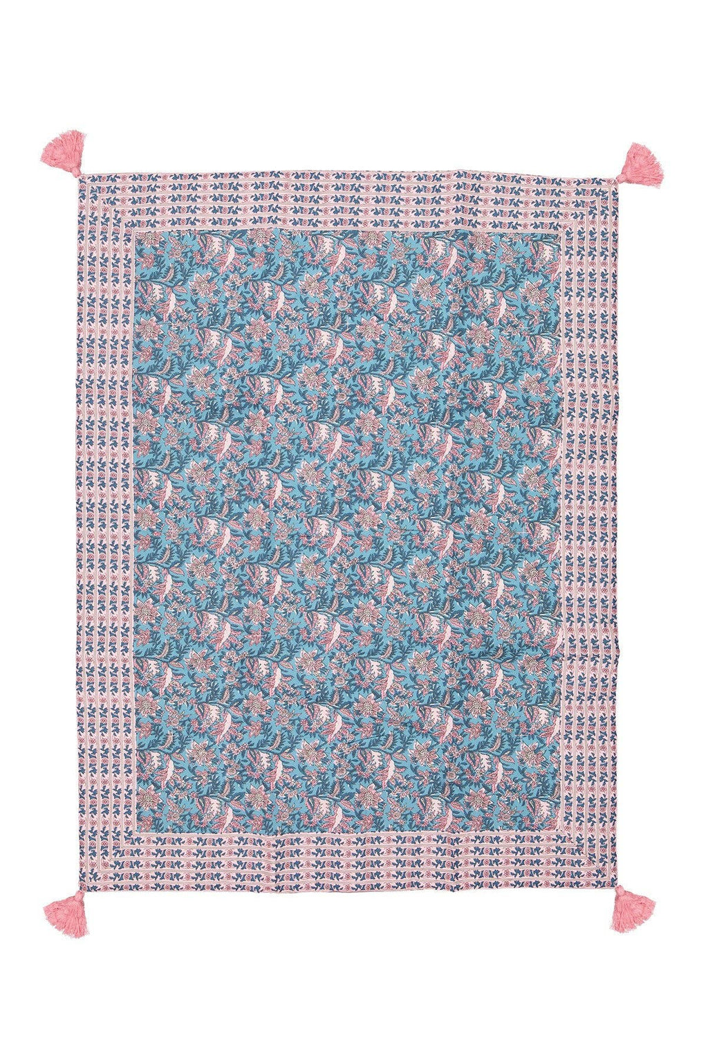 Textile with a floral pattern on a white background