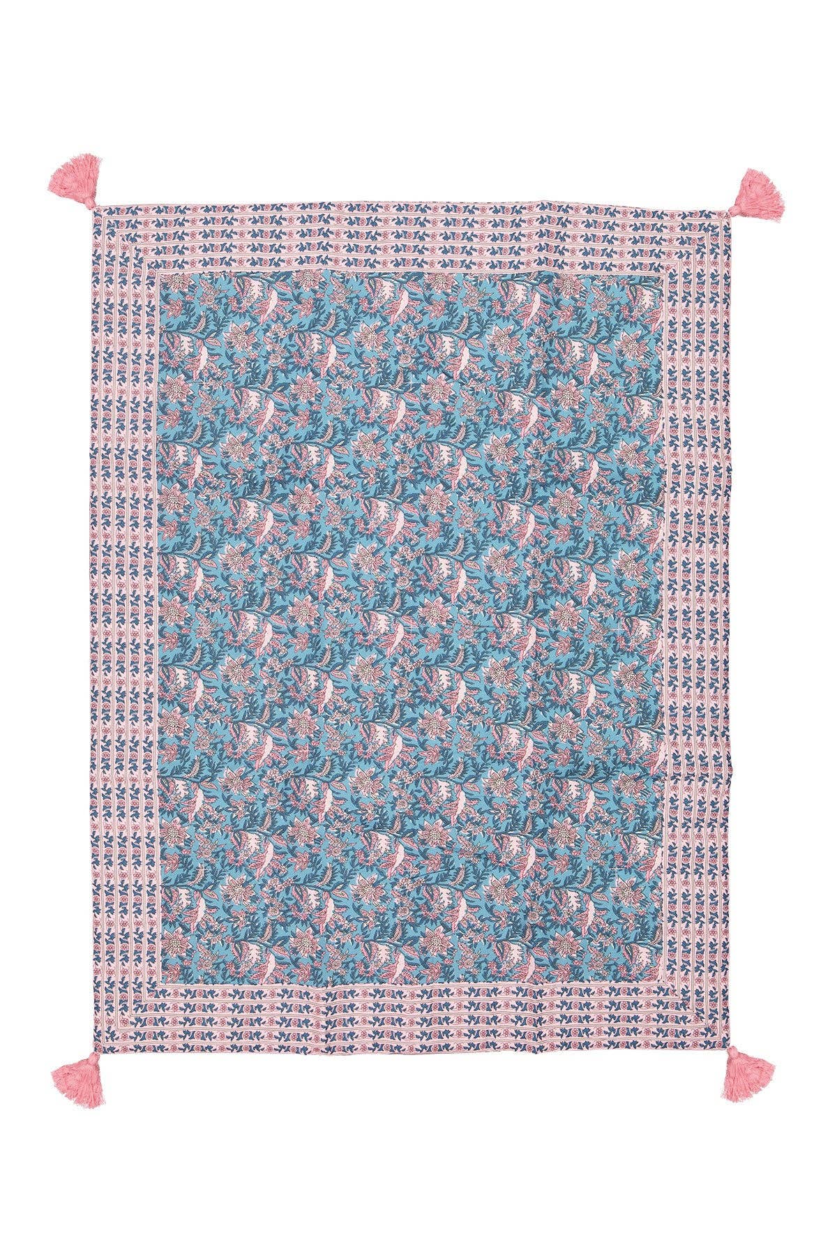 Textile with a floral pattern on a white background