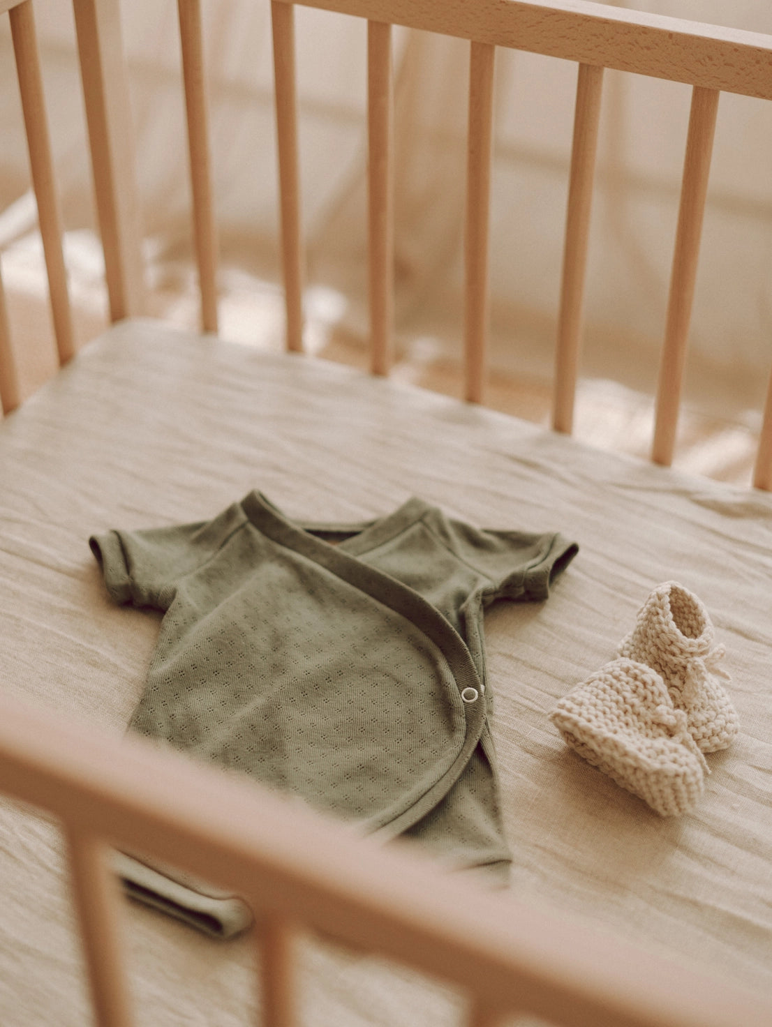 Olive Pointelle Baby Romper