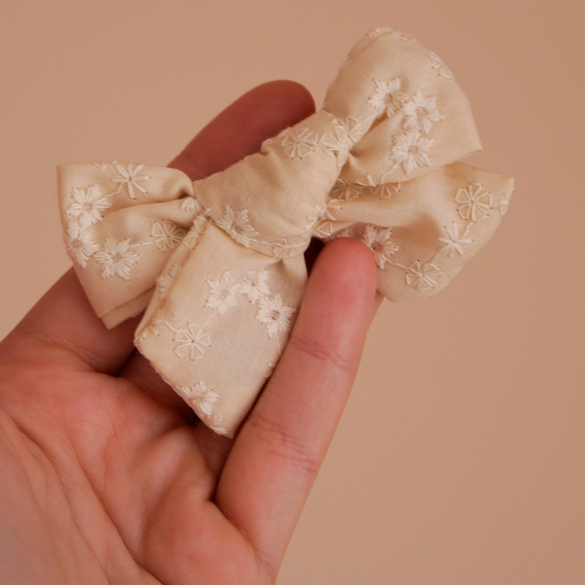 Set of Three Bow Hair Clips – Floral, Tartan &amp; Macramé