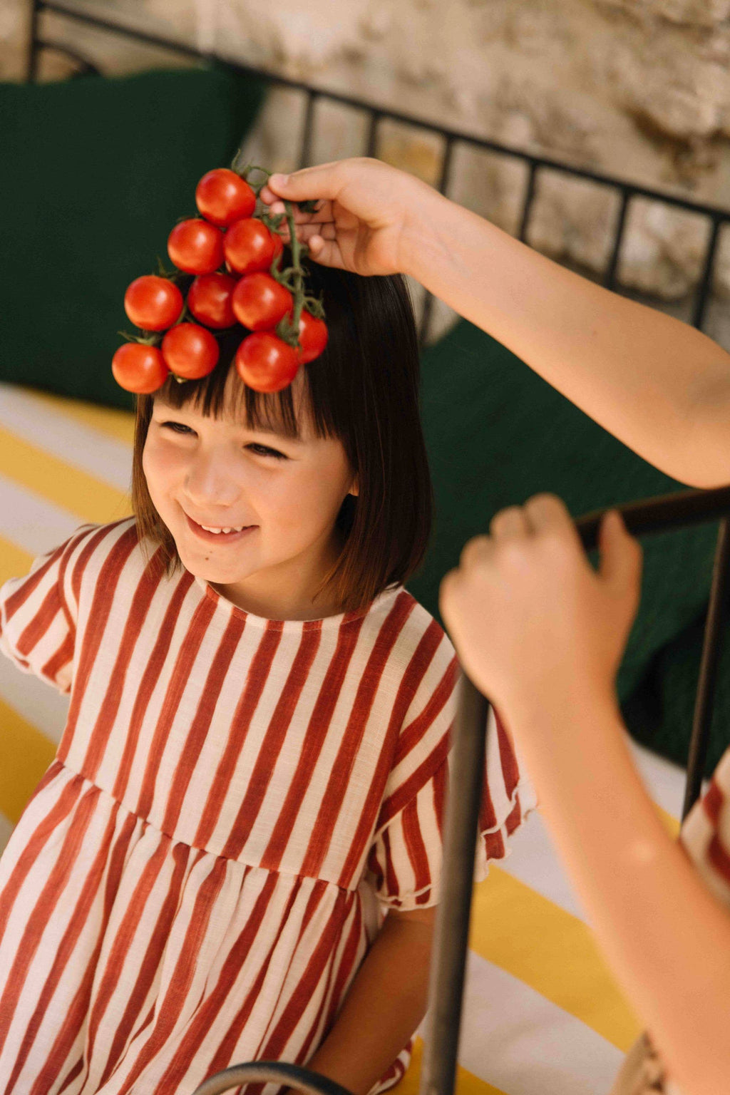 Cousine Dress – Brick Red Stripe