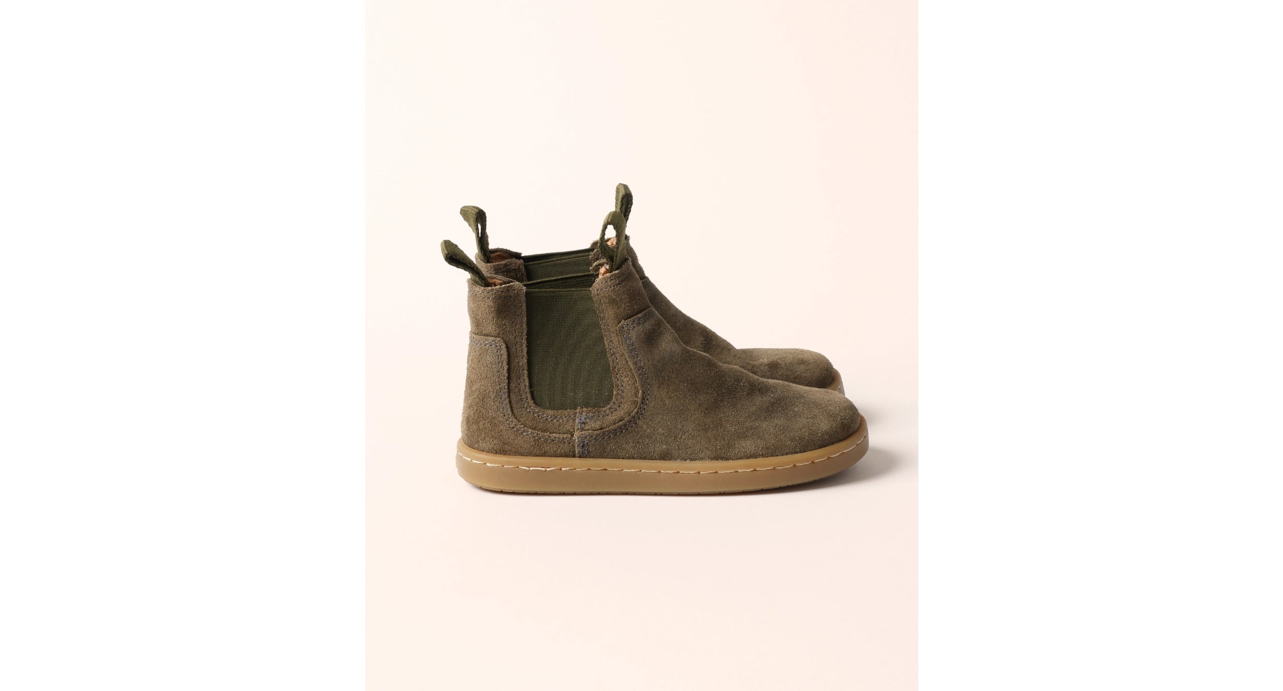 Elvis Khaki Leather Chelsea Boots