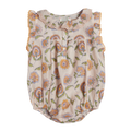 Floral-patterned baby romper on a white background