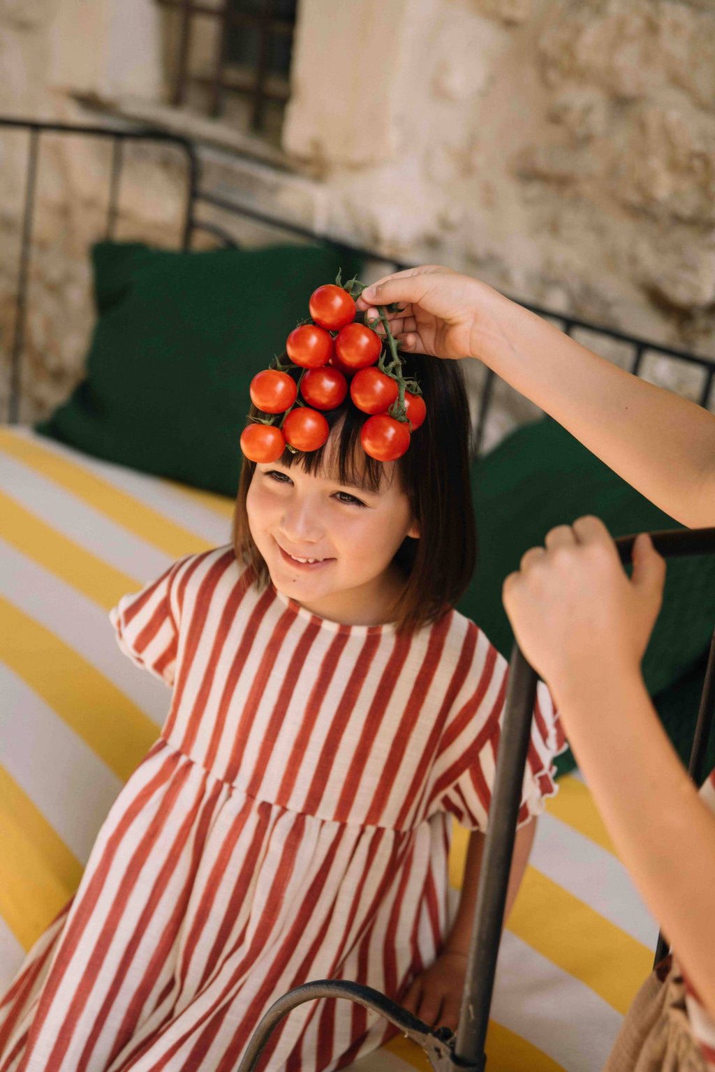 Cousine Dress – Brick Red Stripe