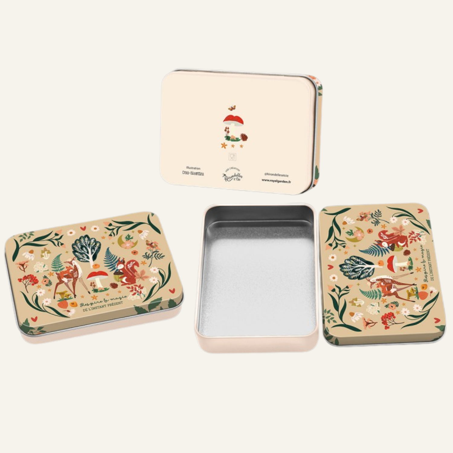 Illustrated Metal Keepsake Box - Woodland Forest