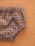 Gingham Baby Bloomers - French Blue & Cacao