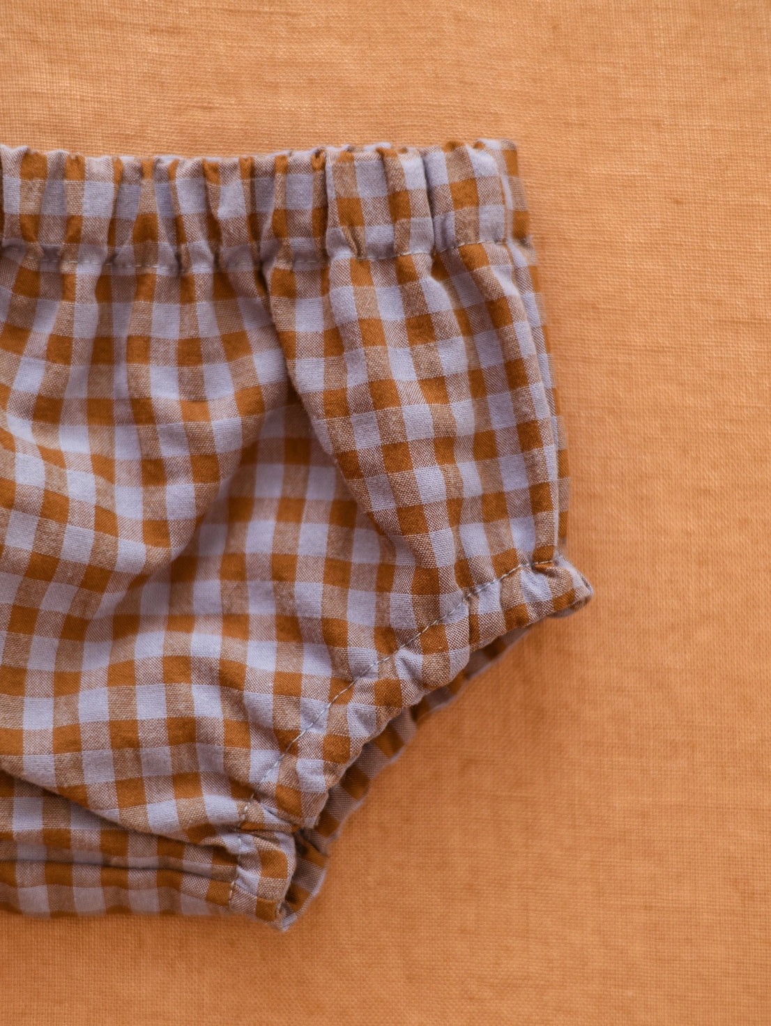 Gingham Baby Bloomers - French Blue & Cacao