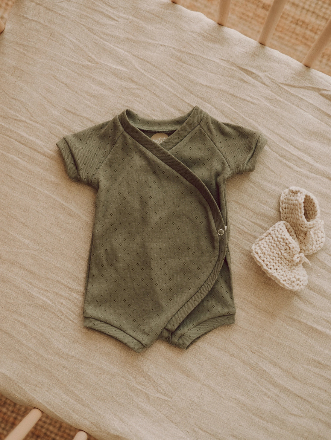 Olive Pointelle Baby Romper