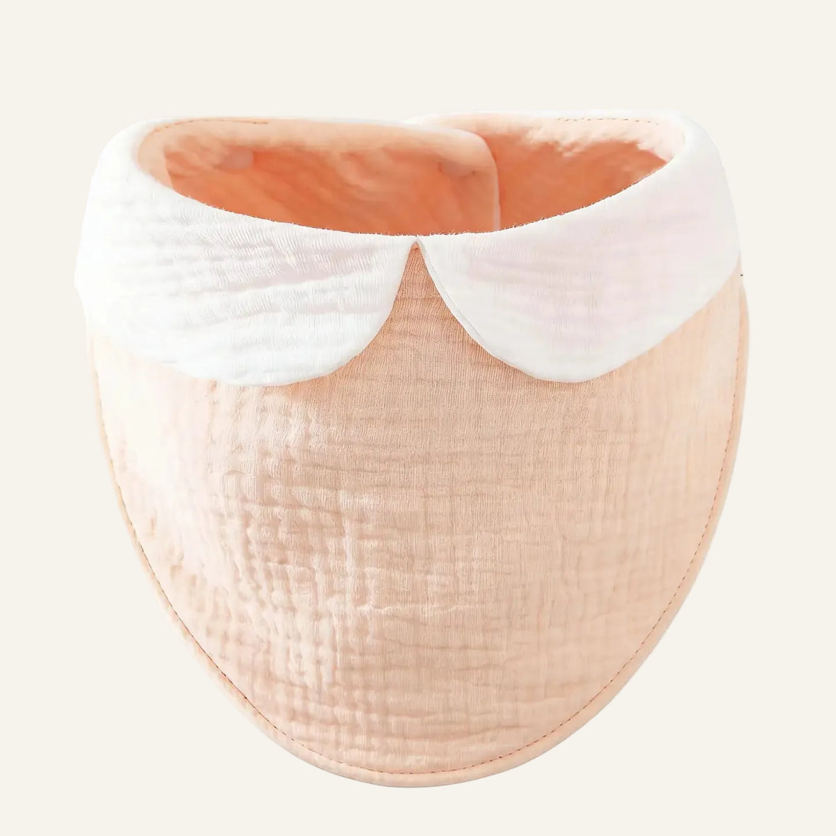 Round woven basket with a white rim on a white background