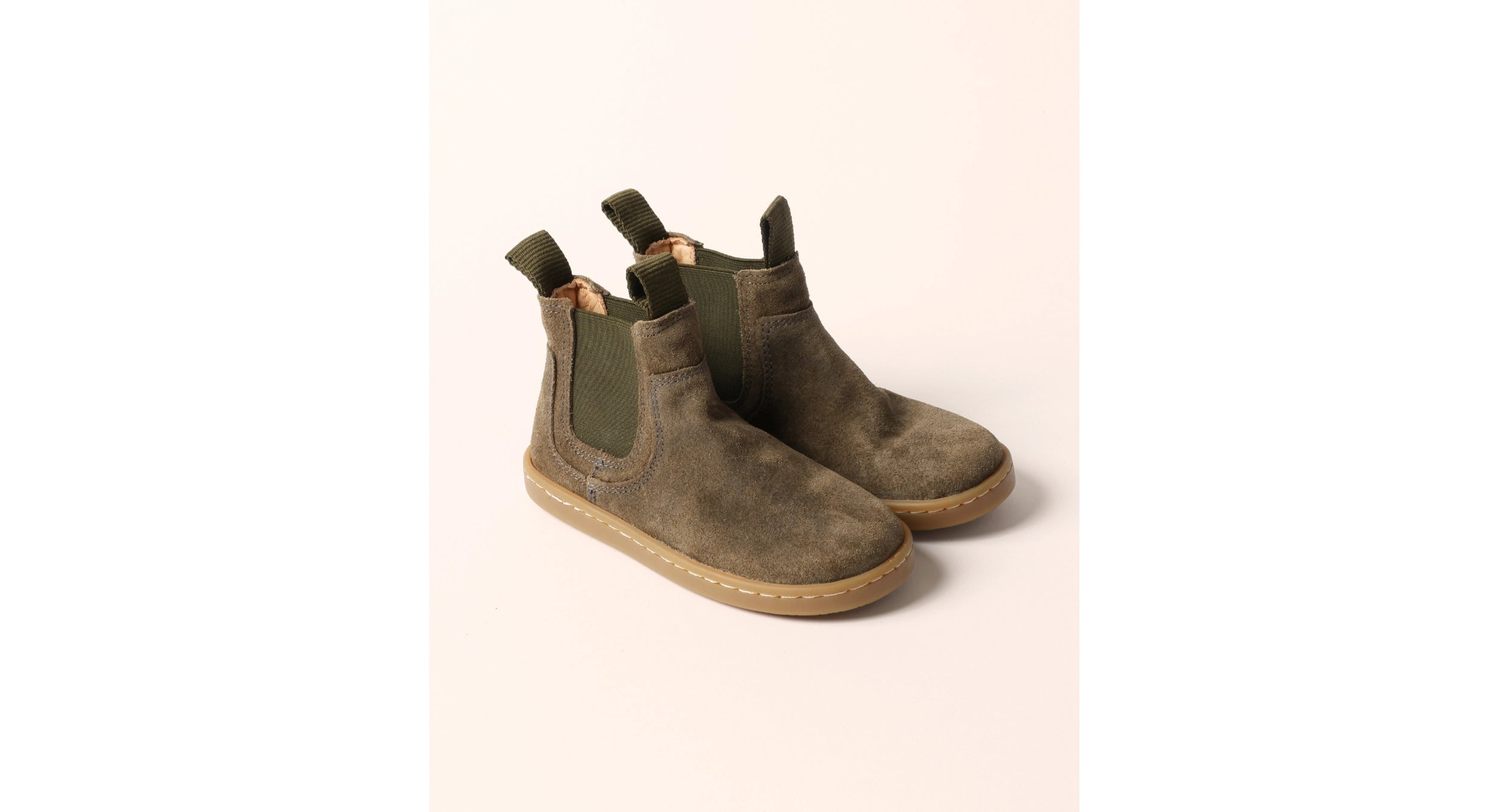 Elvis Khaki Leather Chelsea Boots