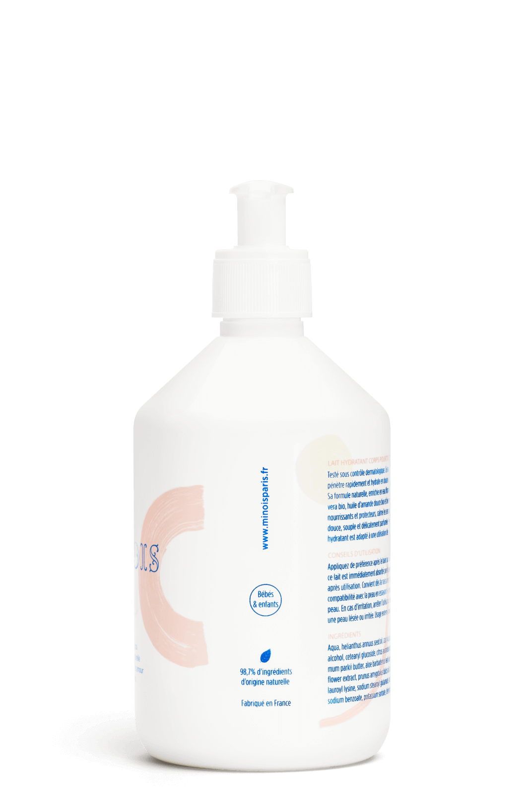 White bottle with a pump dispenser on a transparent background