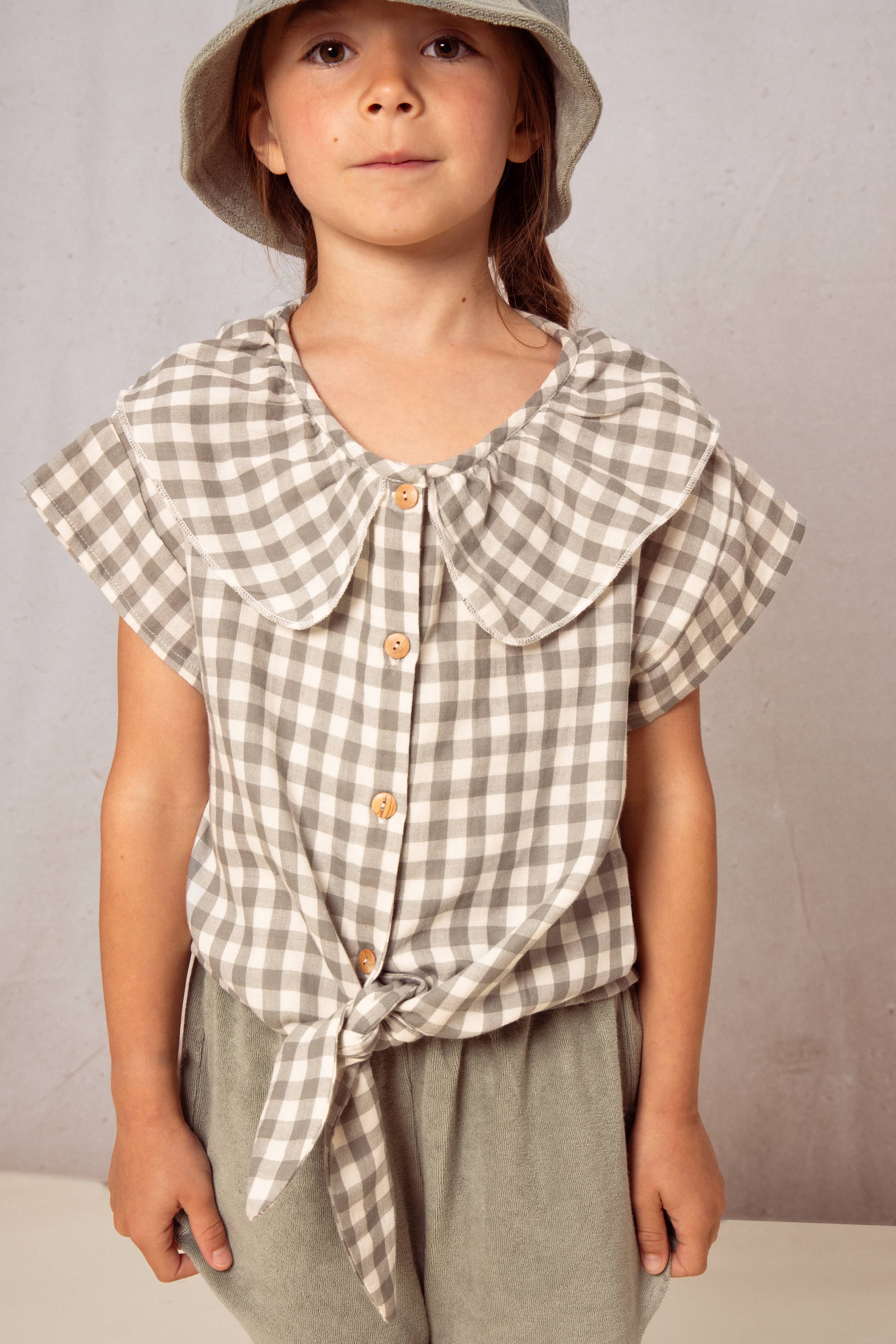 Coco Blouse - Verdigris Gingham