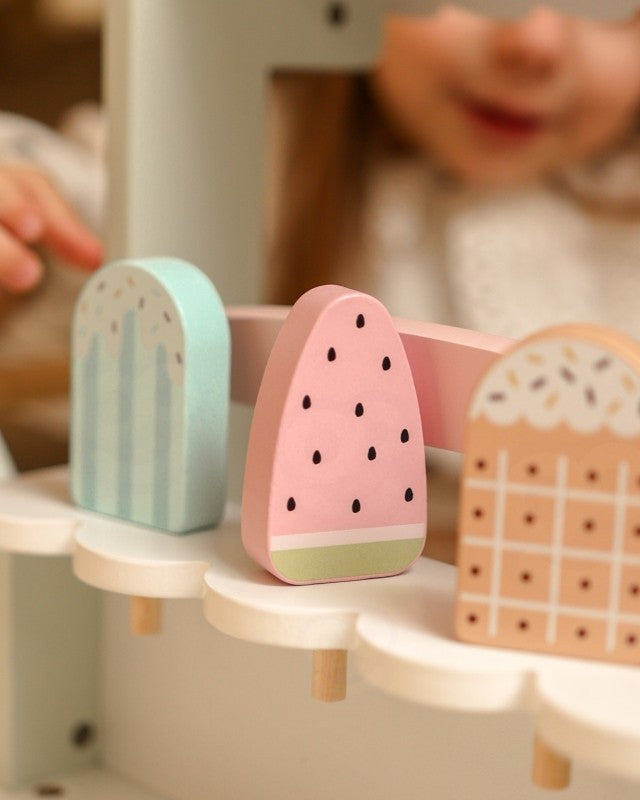 Wooden Ice Cream Shop With Cart