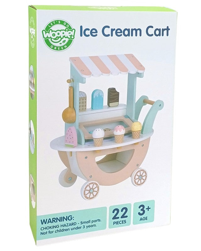 Wooden Ice Cream Shop With Cart