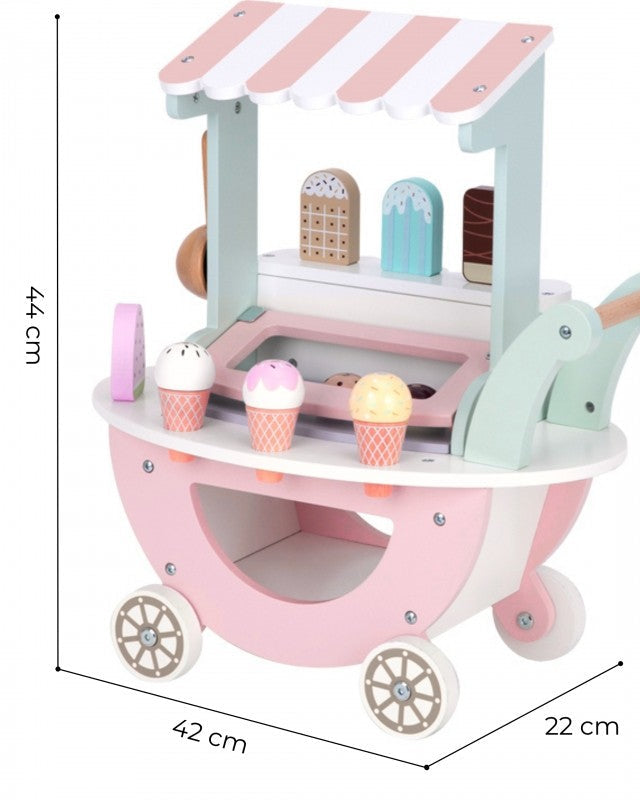 Wooden Ice Cream Shop With Cart