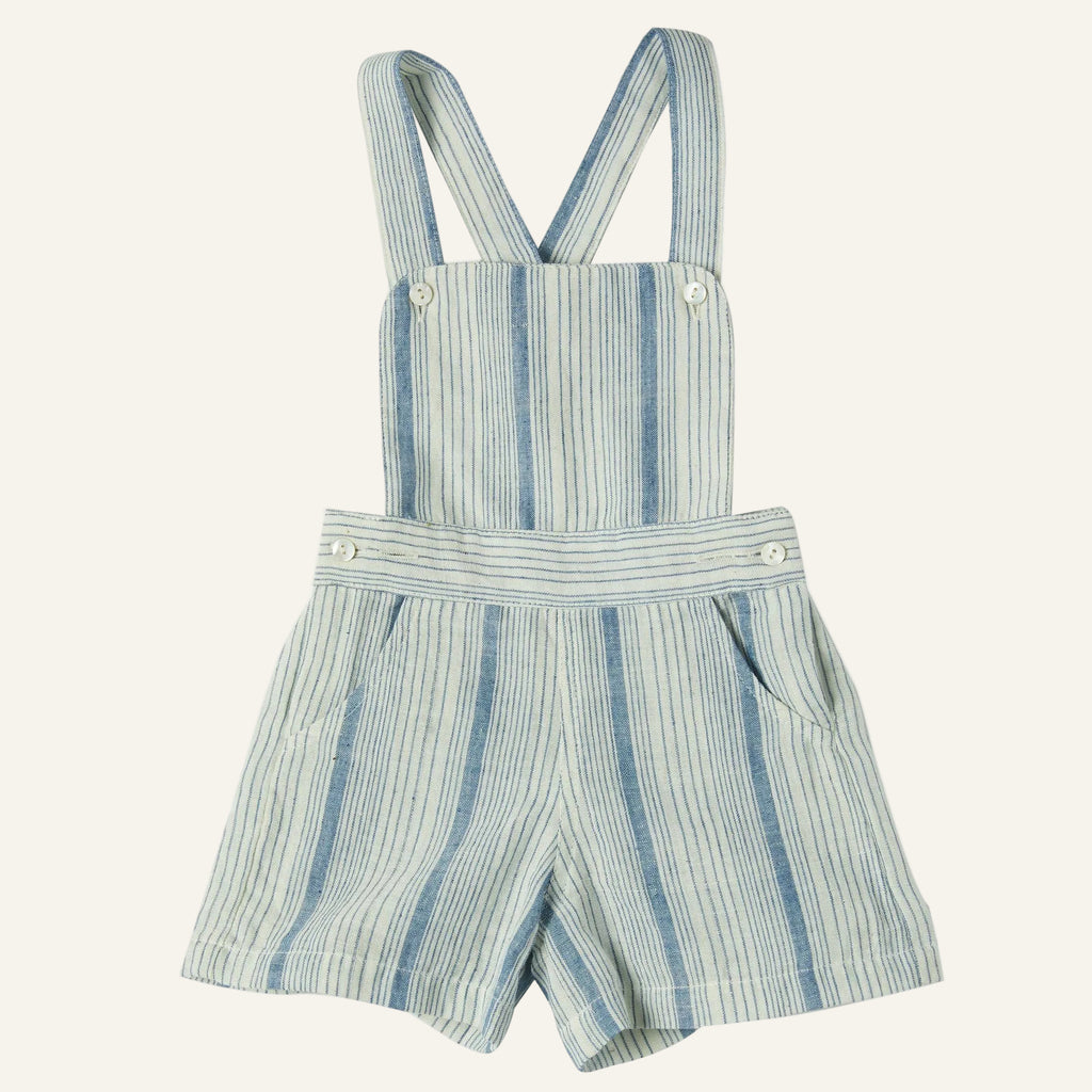 Striped overalls on a white background